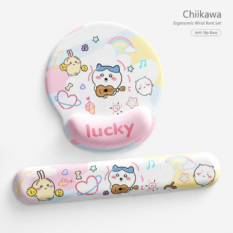 Tech Office Accessories - Cute Chiikawa Ergonomic Mouse Pad Wrist