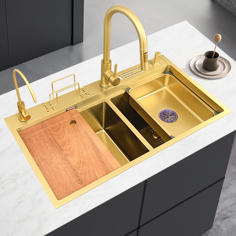 High Tech Kitchen Accessories - Modern Kitchen Sink With Double Bowl
