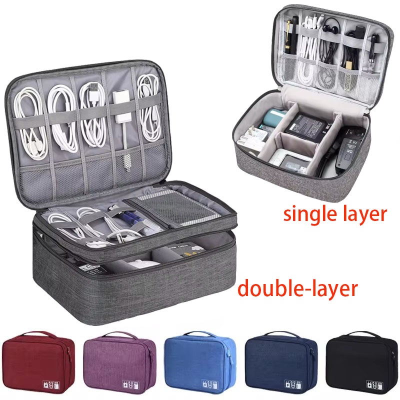 Tech Accessories Case - Travel Cable Storage Bag Portable WaterProof