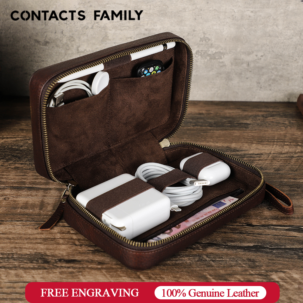 Genuine Leather Portable USB D - Tech Accessories Case 评论和价格