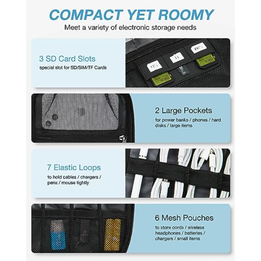 Large Electronics Travel Organ - Tech Accessories Travel Case 评论和价格