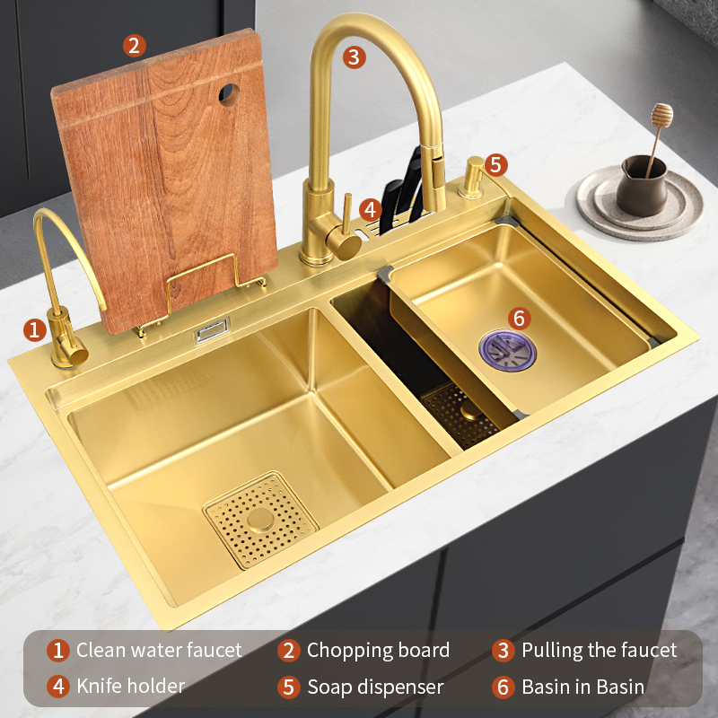 Modern Kitchen Sink With Doubl - High Tech Kitchen Accessories 评论和价格