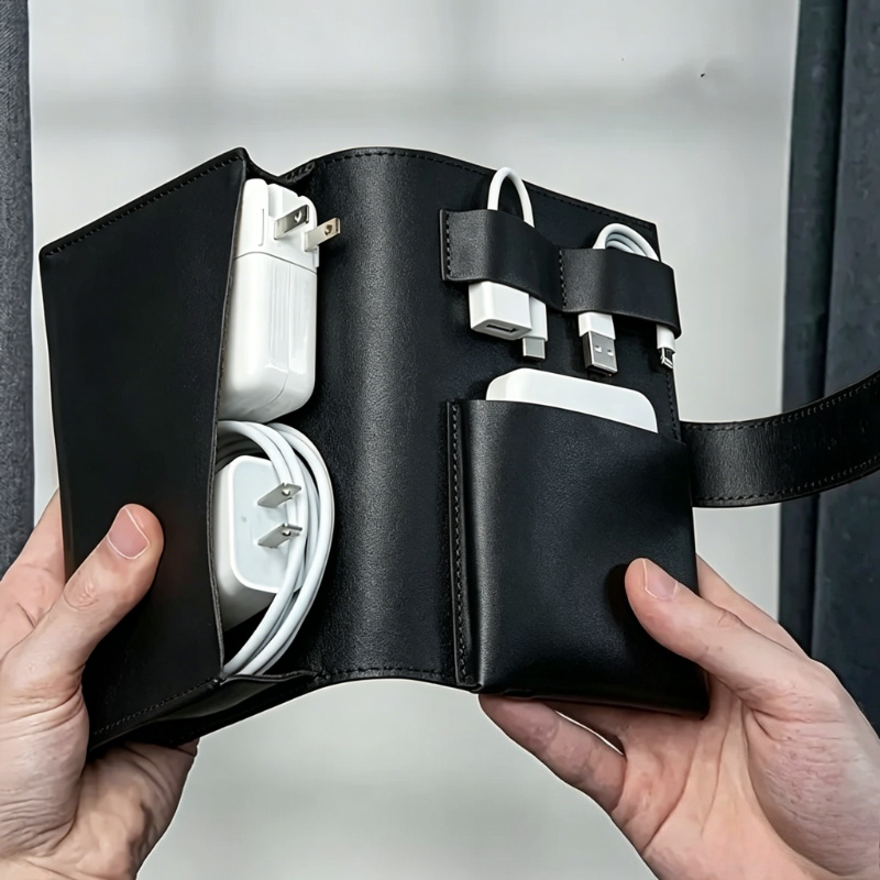 1pc PU Leather Multi-Compartme - Tech Accessories Travel Case 评论和价格
