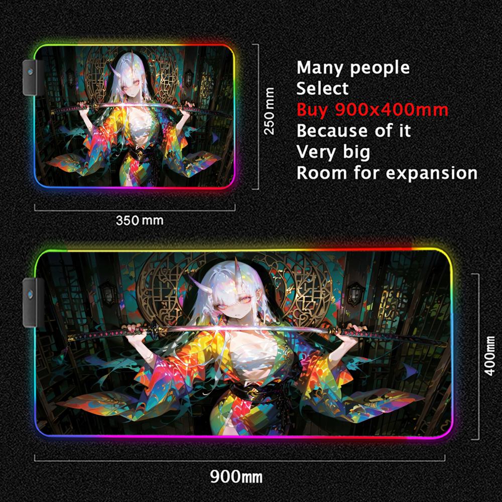 Japan Samurai Girl Mouse Pad L - Tech Desktop Accessories 评论和价格