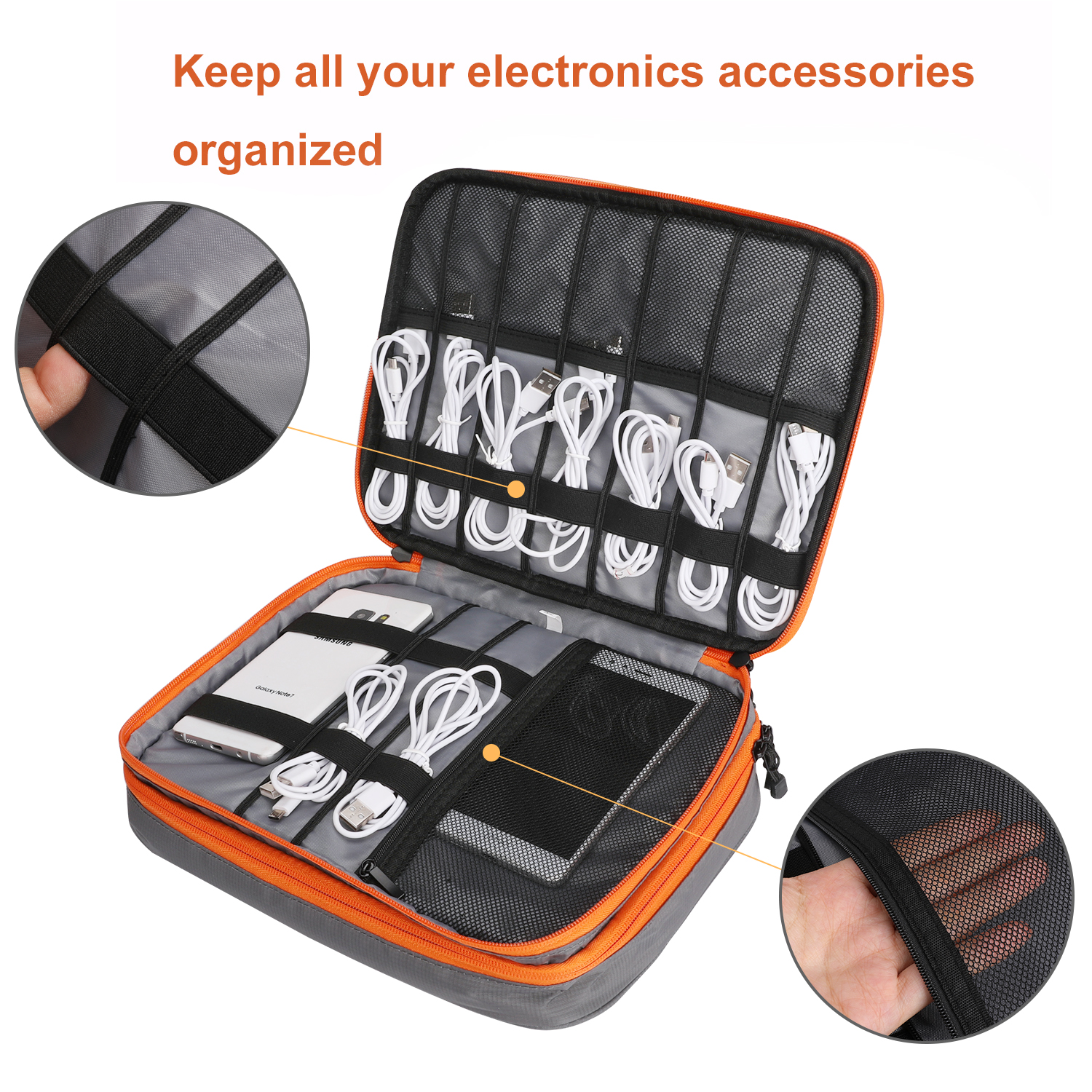 Double Layers Large Capacity T - Tech Accessories Case 评论和价格